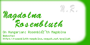 magdolna rosenbluth business card